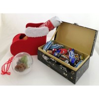 Kerstschoen met 'Prettige Feesten' Koffertje